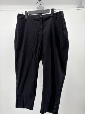 Talbots Black Cropped Ankle Pants with Button Cuff